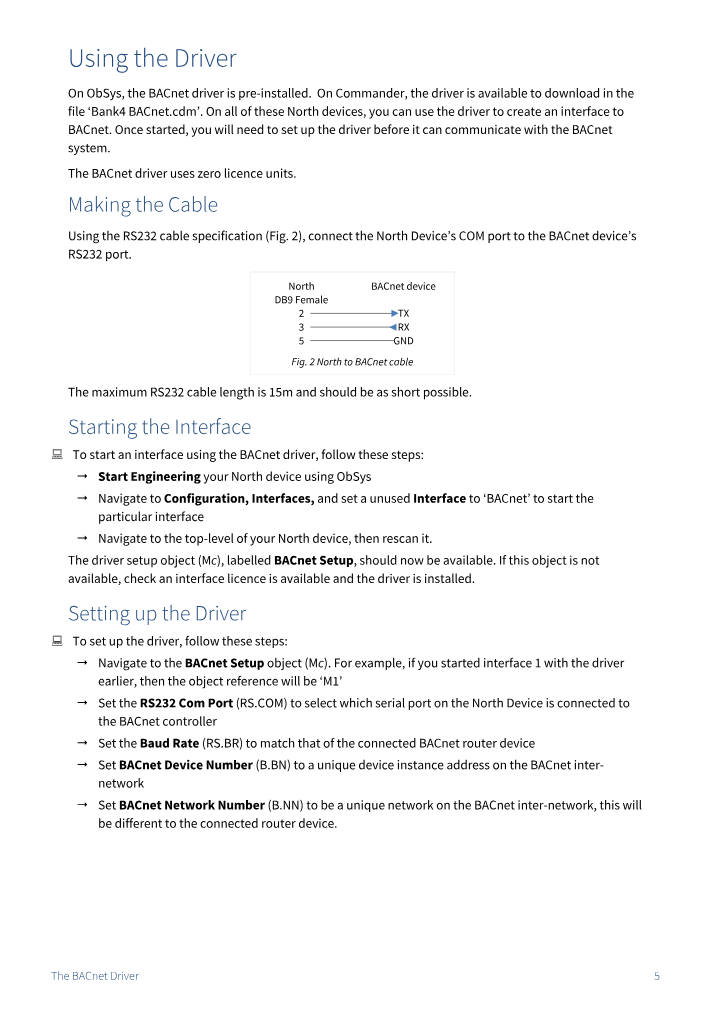 Preview thumbnail of page 5 of the BACnet Driver Manual PDF document.